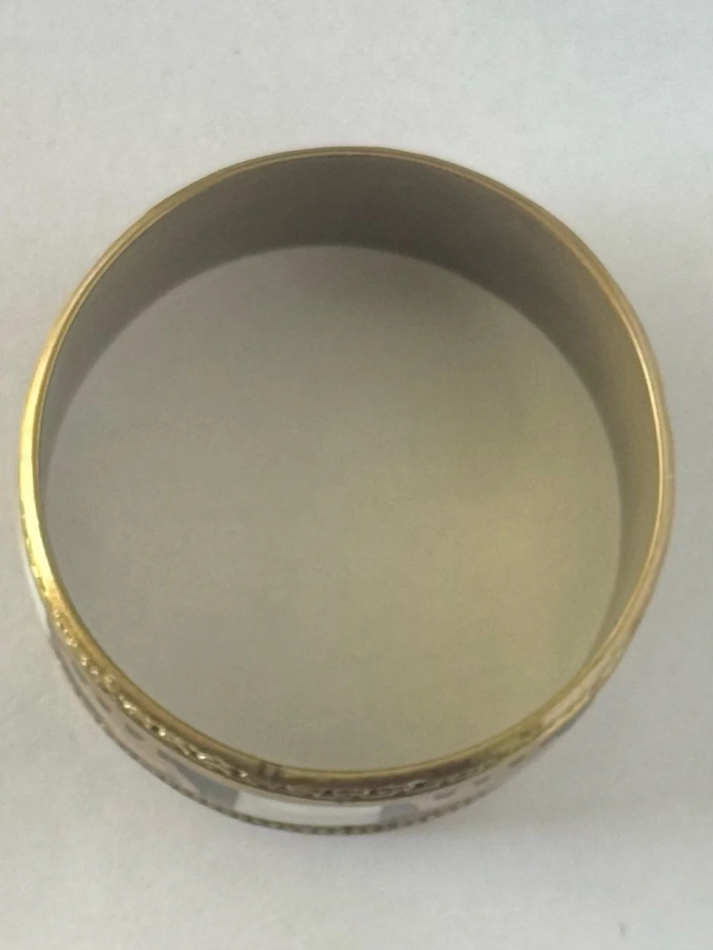 Vintage Brass Elephant & Mother of Pearl Inlay Bangle Bracelet